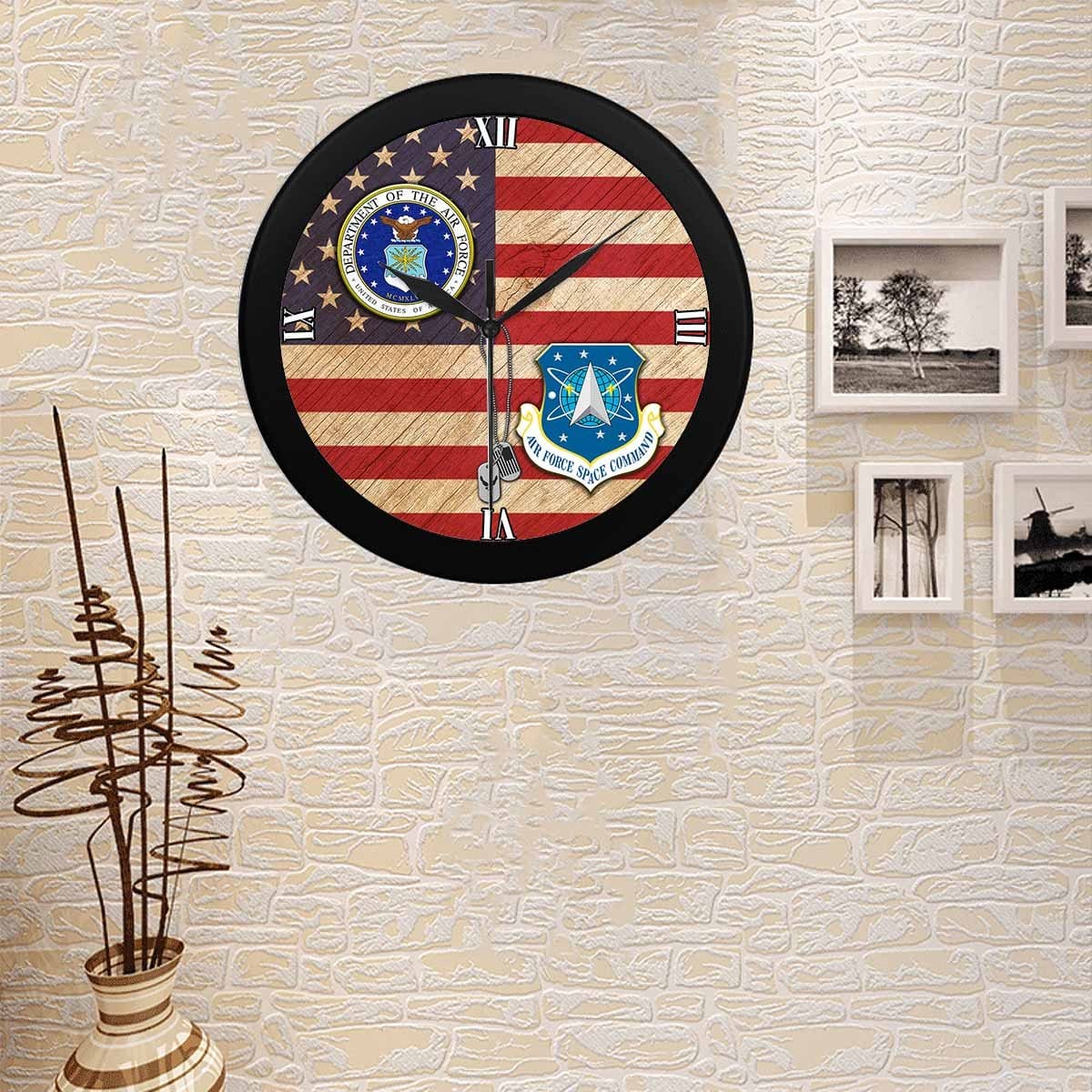 US Air Force Space Command Wall Clock-WallClocks-USAF-Shield-Veterans Nation