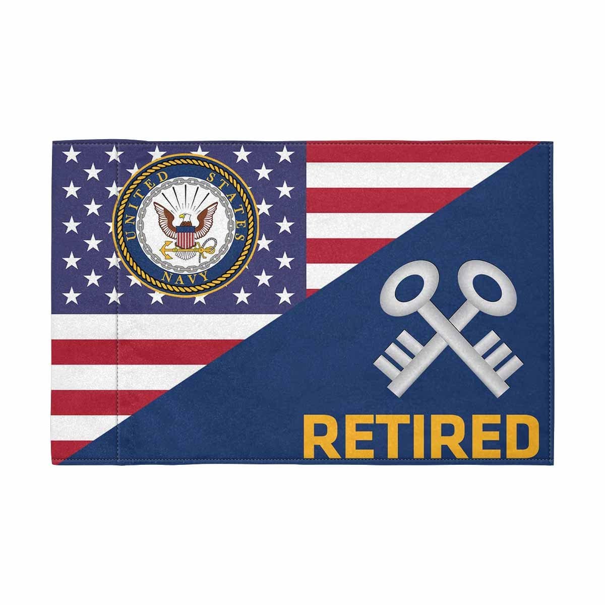 US Navy Logistics specialist Navy LS Retired Motorcycle Flag 9" x 6" Twin-Side Printing D01-MotorcycleFlag-Navy-Veterans Nation