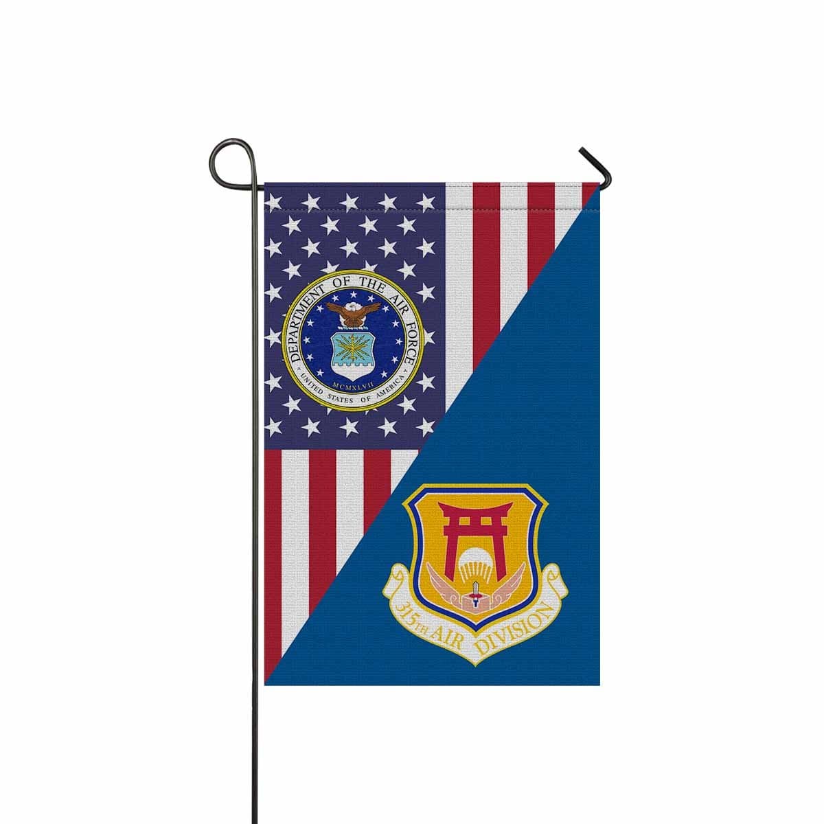 US Air Force Emblem of the USAF 315th Air Division (1950s) Garden Flag/Yard Flag 12 inches x 18 inches Twin-Side Printing-GDFlag-USAF-AirDivision-Veterans Nation