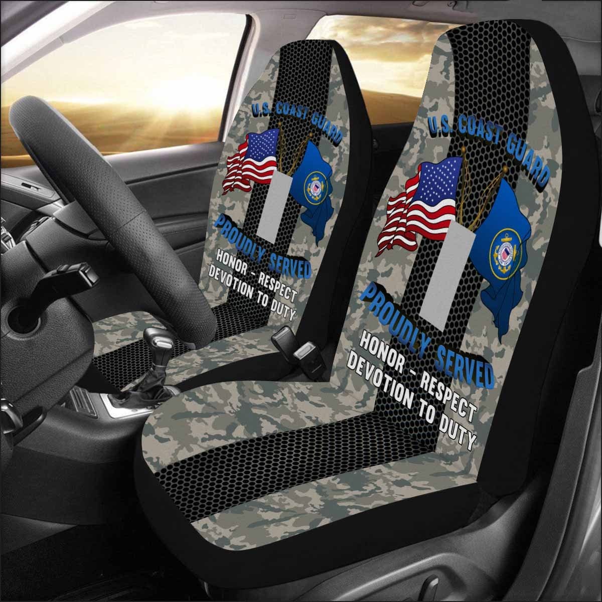 US Coast Guard O-2 Lieutenant Junior Grade O2 LTJG Junior Officer Car Seat Covers (Set of 2)-SeatCovers-USCG-Officer-Veterans Nation
