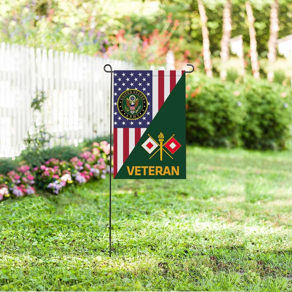 US Army Signal Corps Veteran Garden Flag/Yard Flag 12 Inch x 18 Inch Twin-Side Printing-GDFlag-Army-Branch-Veterans Nation