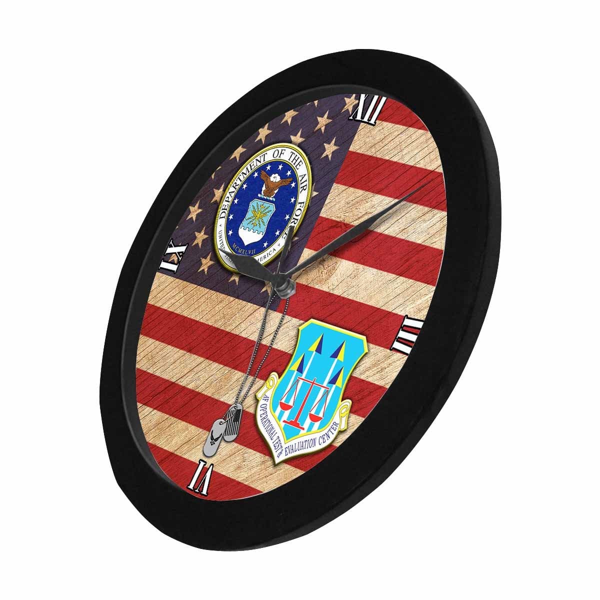 US Air Force Operational Test and Evaluation Center Wall Clock-WallClocks-USAF-Shield-Veterans Nation