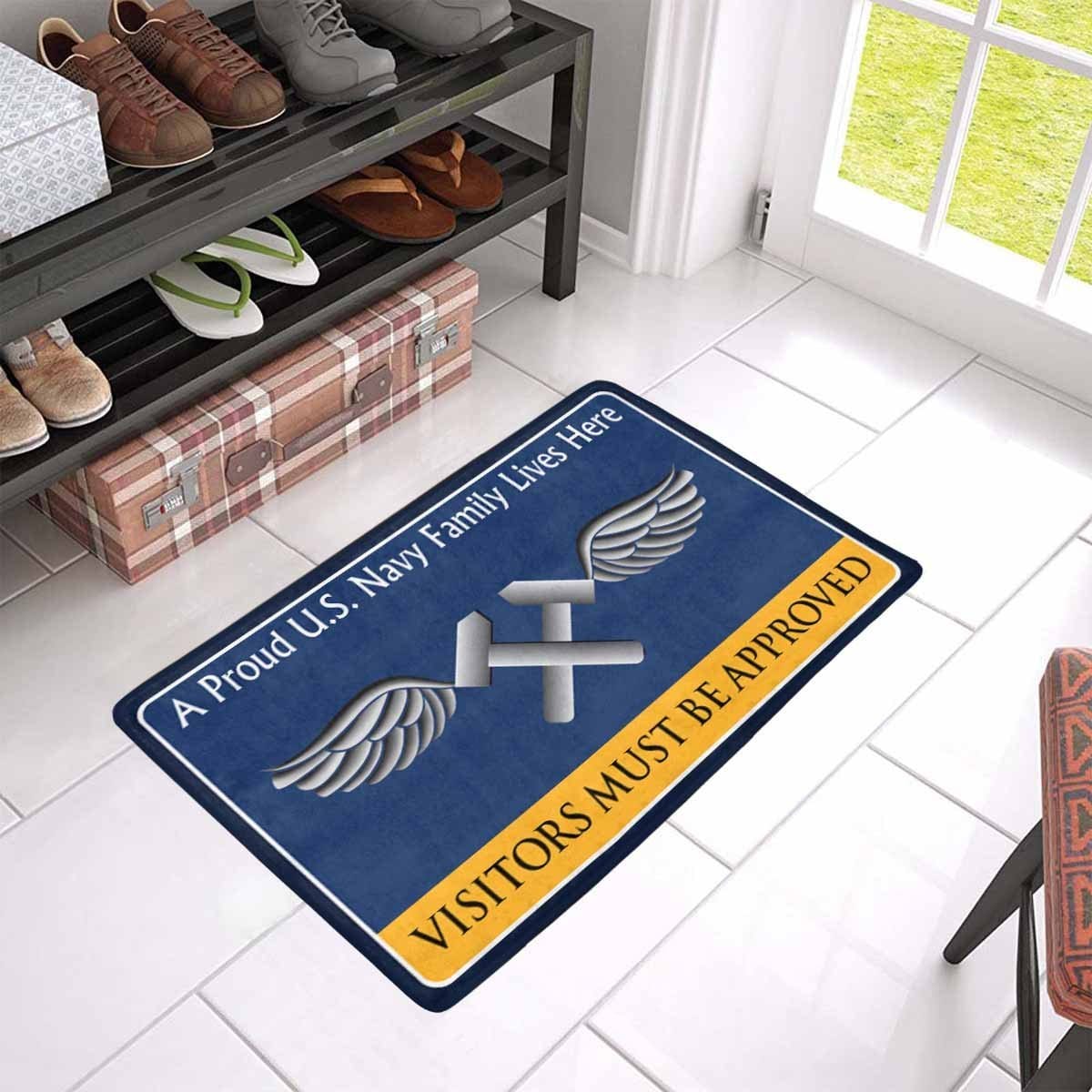 Navy Aviation Structural Mechanic Navy AM Family Doormat - Visitors must be approved (23,6 inches x 15,7 inches)-Doormat-Navy-Rate-Veterans Nation