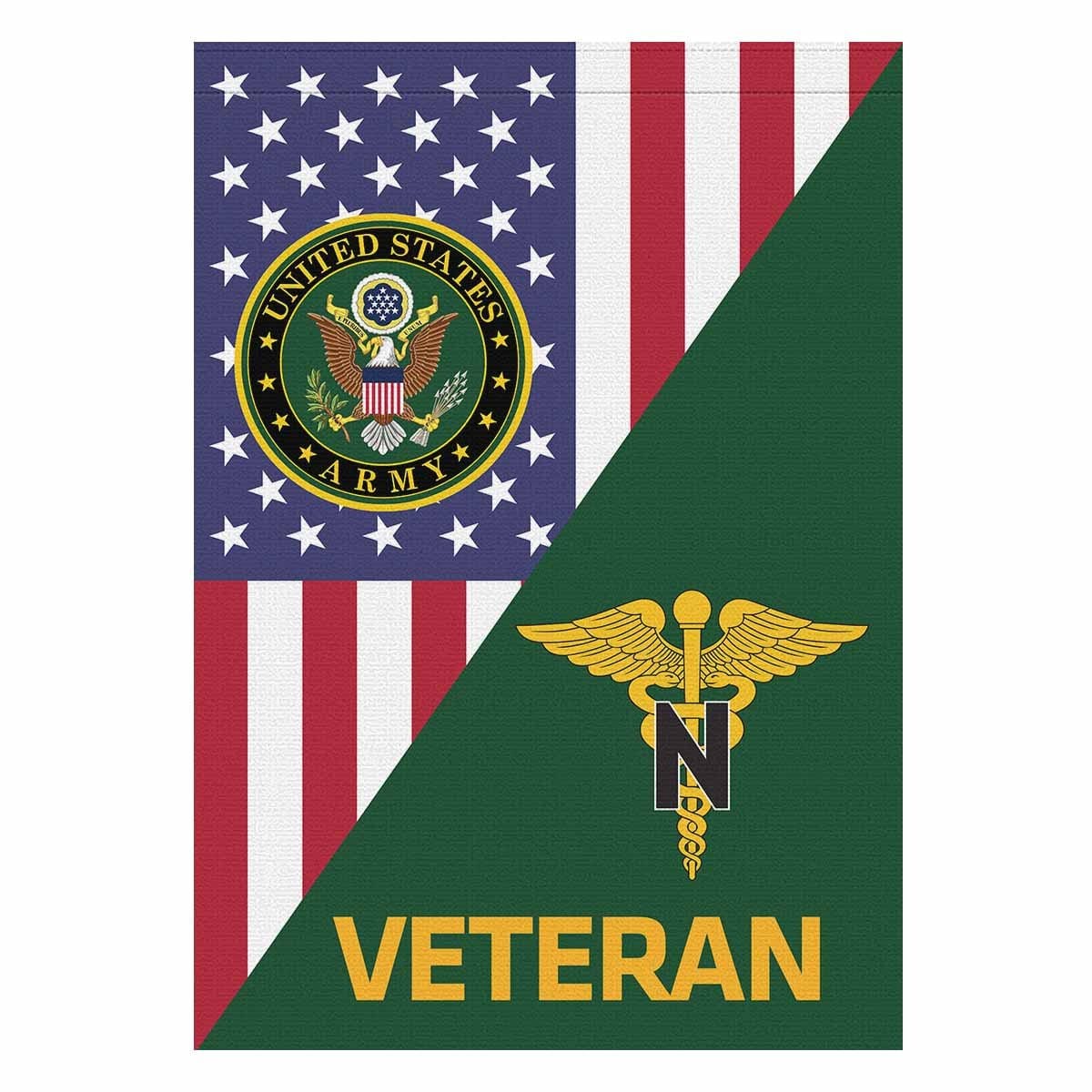 US Army Nurse Corps Veteran House Flag 28 Inch x 40 Inch Twin-Side Printing-HouseFlag-Army-Branch-Veterans Nation