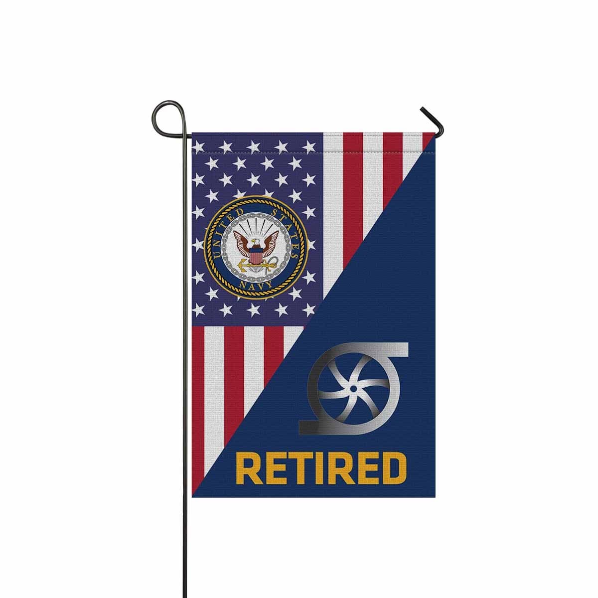 US Navy Gas Turbine Systems Technician Navy GS Retired Garden Flag/Yard Flag 12 inches x 18 inches Twin-Side Printing-GDFlag-Navy-Rate-Veterans Nation