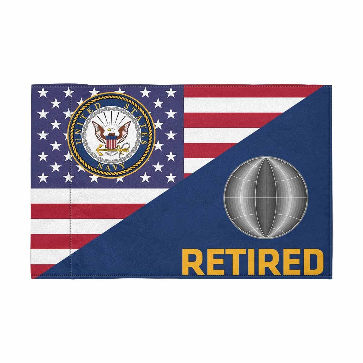 US Navy Electrician's mate Navy EM Retired Motorcycle Flag 9" x 6" Twin-Side Printing D01-MotorcycleFlag-Navy-Veterans Nation