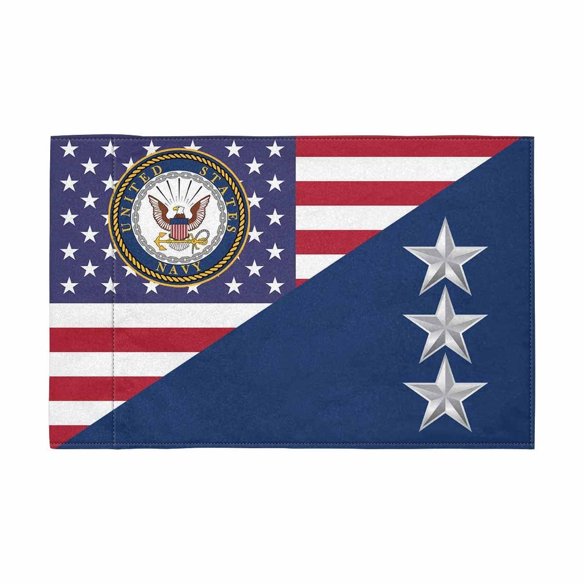 US Navy O-9 Motorcycle Flag 9" x 6" Twin-Side Printing D01-MotorcycleFlag-Navy-Veterans Nation