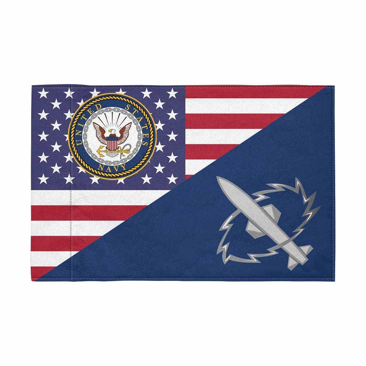 US Navy Missile Technician Navy MT Motorcycle Flag 9" x 6" Twin-Side Printing D01-MotorcycleFlag-Navy-Veterans Nation