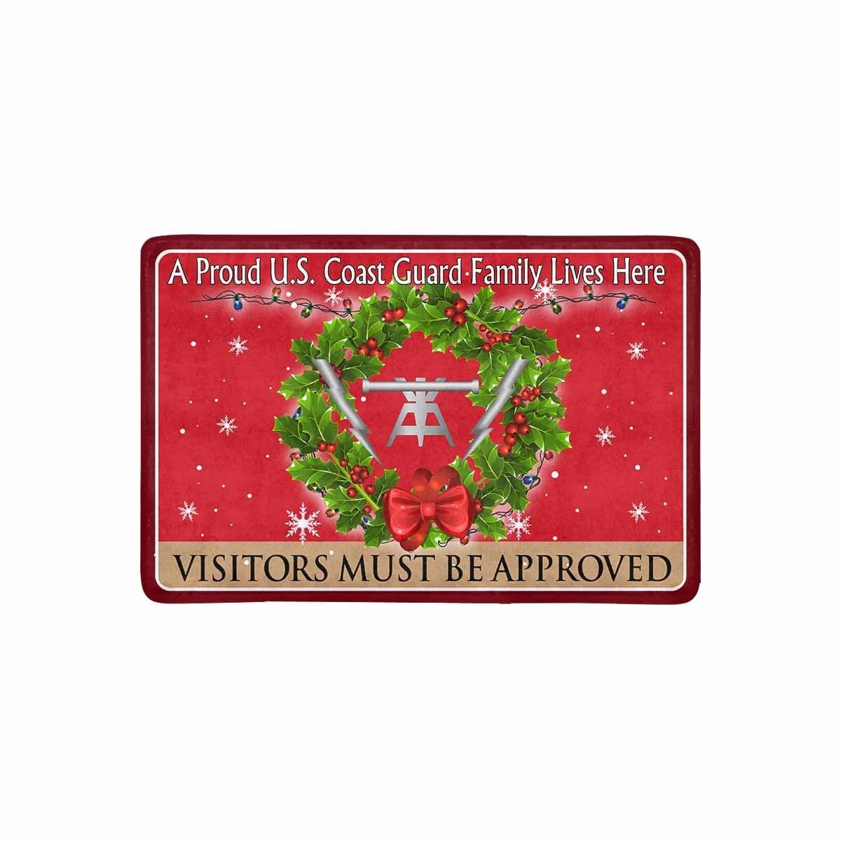 US Coast Guard Fire Control Technician FT Logo - Visitors must be approved Christmas Doormat-Doormat-USCG-Rate-Veterans Nation