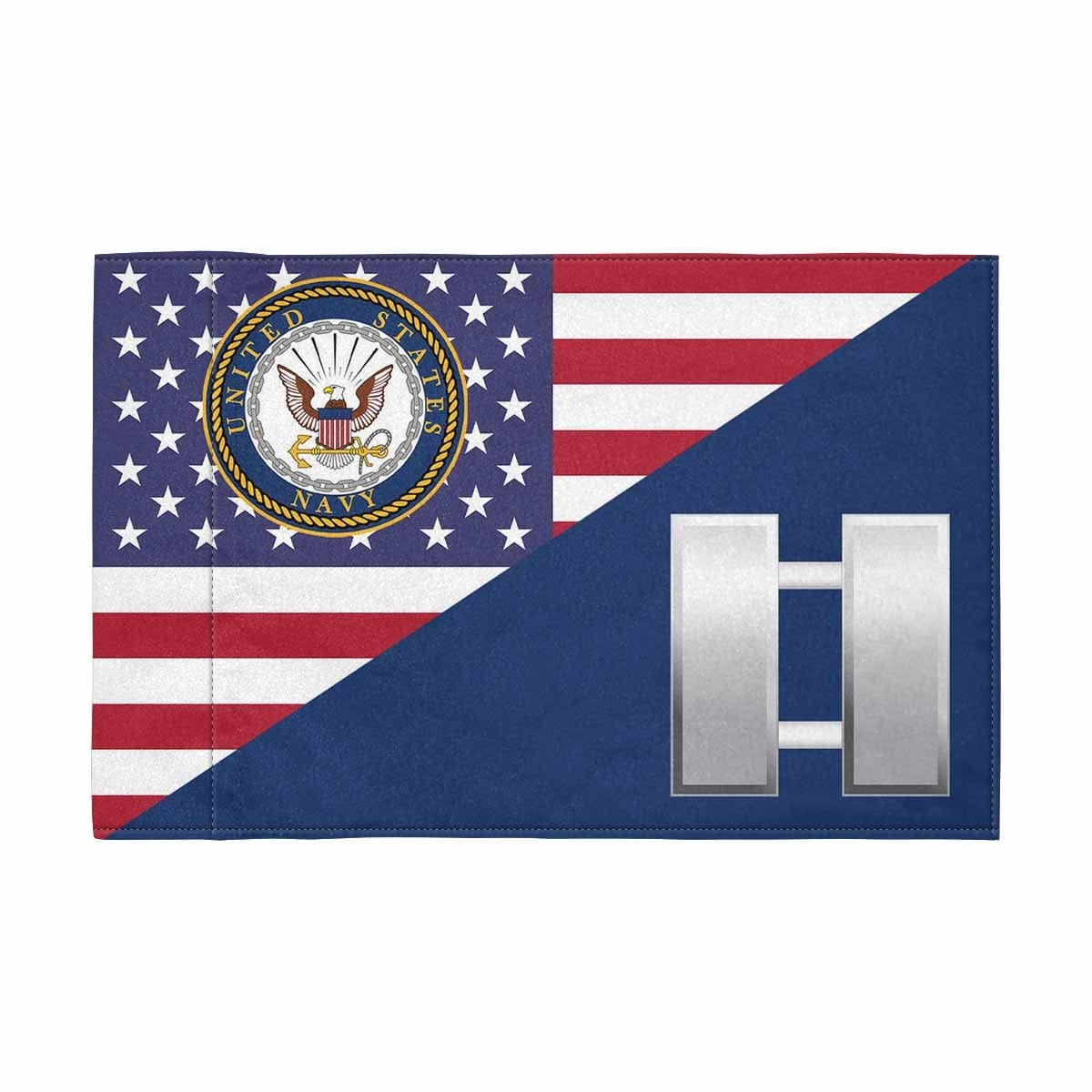 US Navy O-3 Motorcycle Flag 9" x 6" Twin-Side Printing D01-MotorcycleFlag-Navy-Veterans Nation