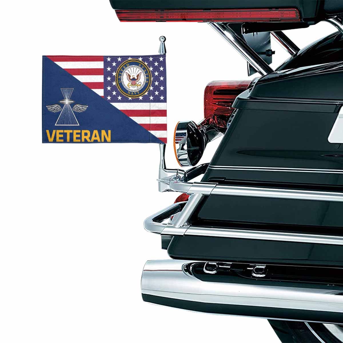US Navy Photographer's Mate Navy PH Veteran Motorcycle Flag 9" x 6" Twin-Side Printing D01-MotorcycleFlag-Navy-Veterans Nation