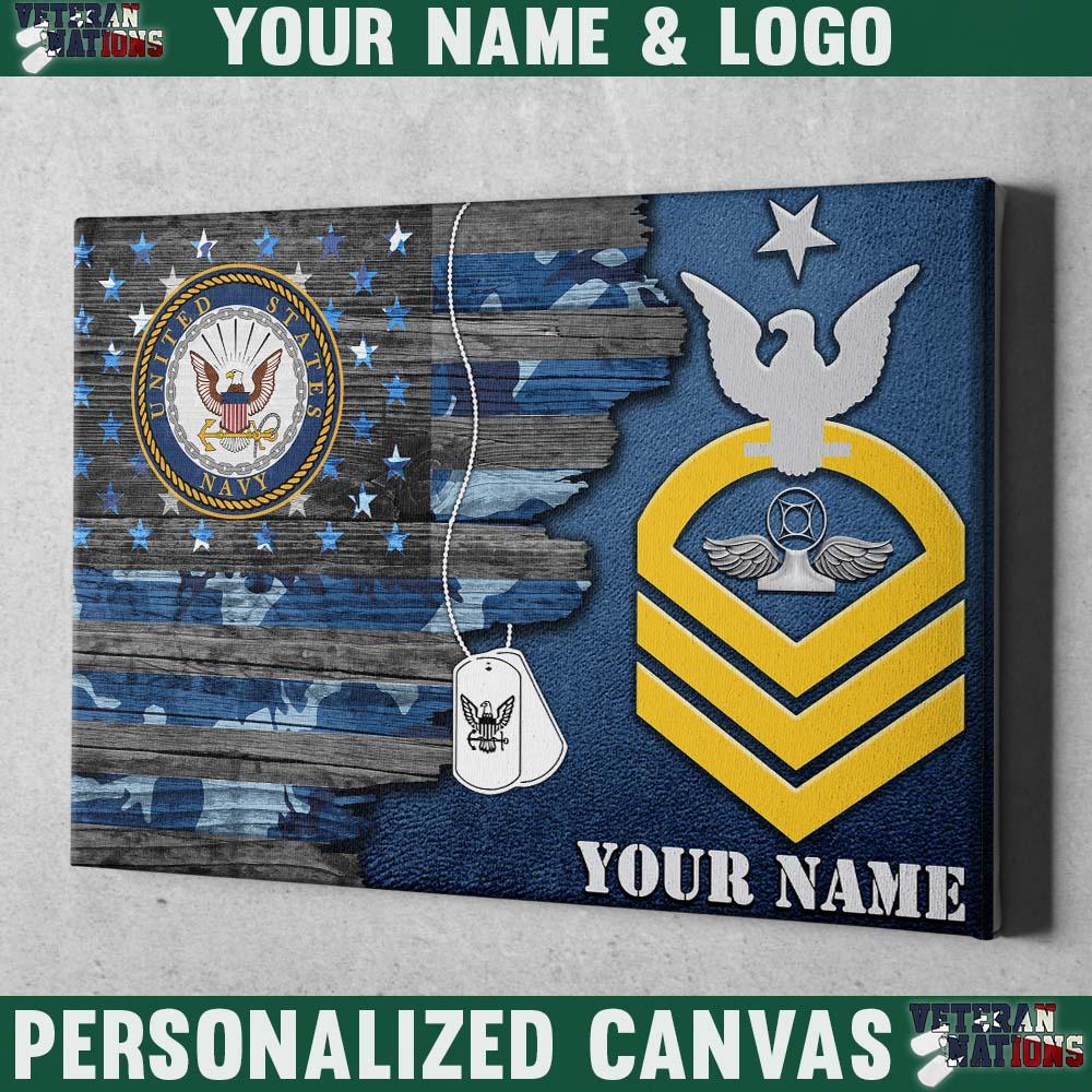 Personalized Canvas - U.S. Navy E-8 SCPO Rating Badge - Personalized Name & Logo-Canvas-Personalized-Navy-Rating-Veterans Nation