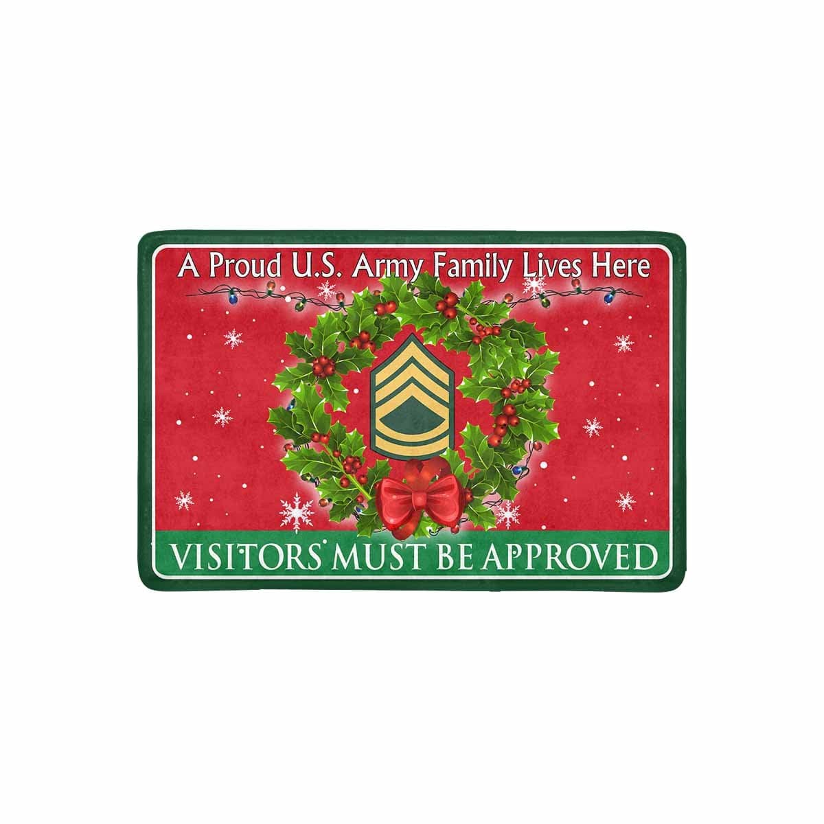 US Army E-7 Sergeant First Class E7 SFC Noncommissioned Officer Ranks - Visitors must be approved Christmas Doormat-Doormat-Army-Ranks-Veterans Nation