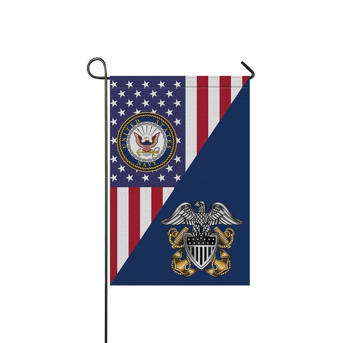 US Navy Officer Cap Device Garden Flag/Yard Flag 12 inches x 18 inches Twin-Side Printing-GDFlag-Navy-Collar-Veterans Nation