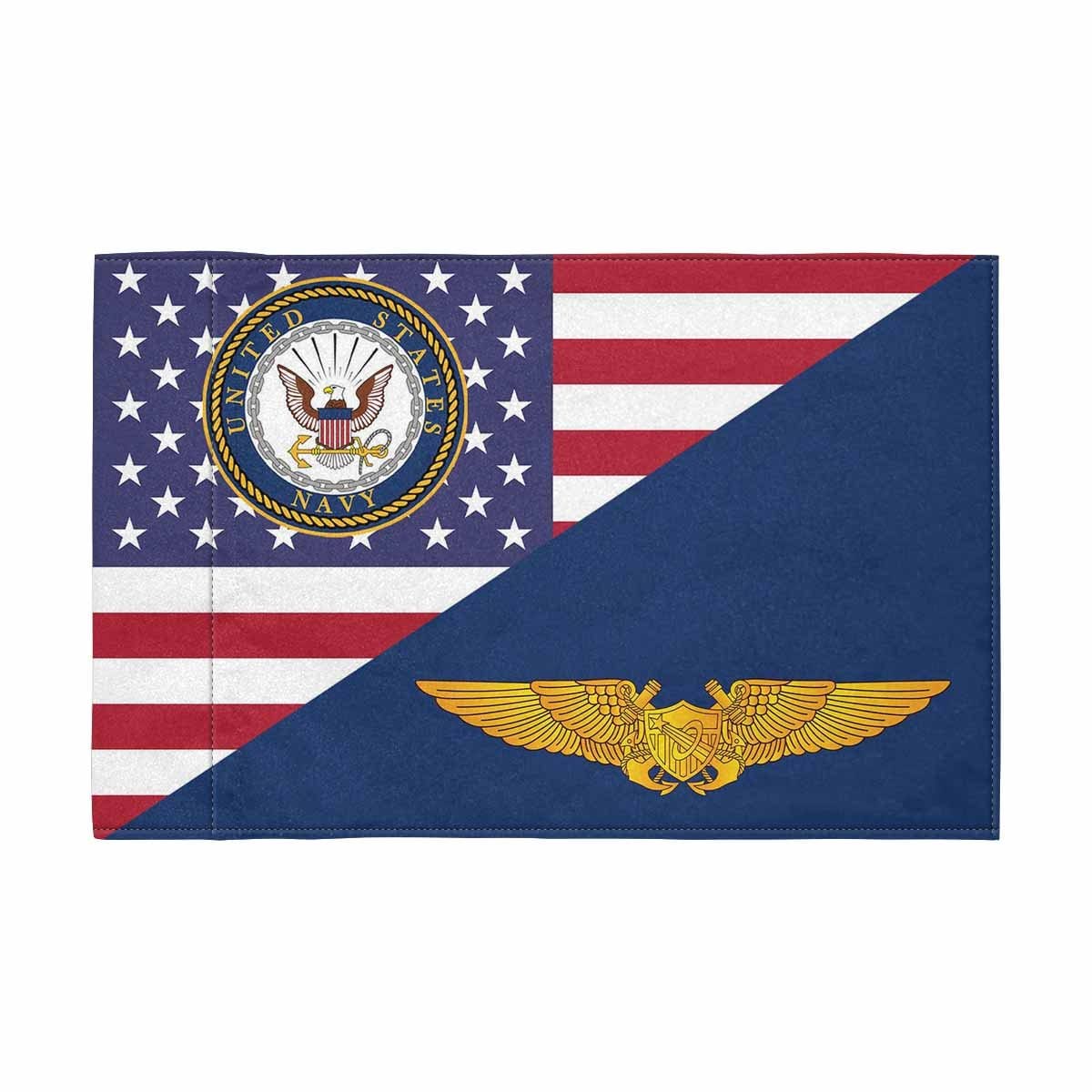 US Navy Naval Astronaut Flight Officer Motorcycle Flag 9" x 6" Twin-Side Printing D01-MotorcycleFlag-Navy-Veterans Nation