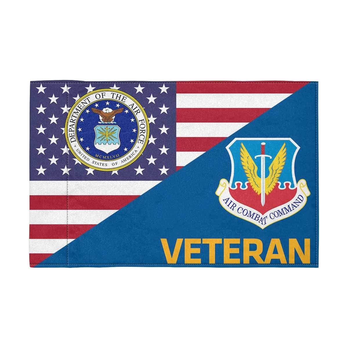 US Air Force Air Combat Command Veteran Motorcycle Flag 9" x 6" Twin-Side Printing D01-MotorcycleFlag-USAF-Veterans Nation