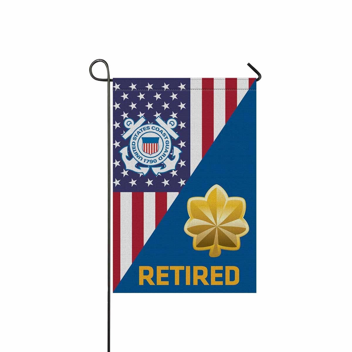 US Coast Guard O-4 Lieutenant Commander O4 LCDR Junior Officer Ranks Retired Garden Flag 12'' x 18'' Twin-Side Printing Retired Garden Flag 12" x 18"-Garden Flag-Veterans Nation