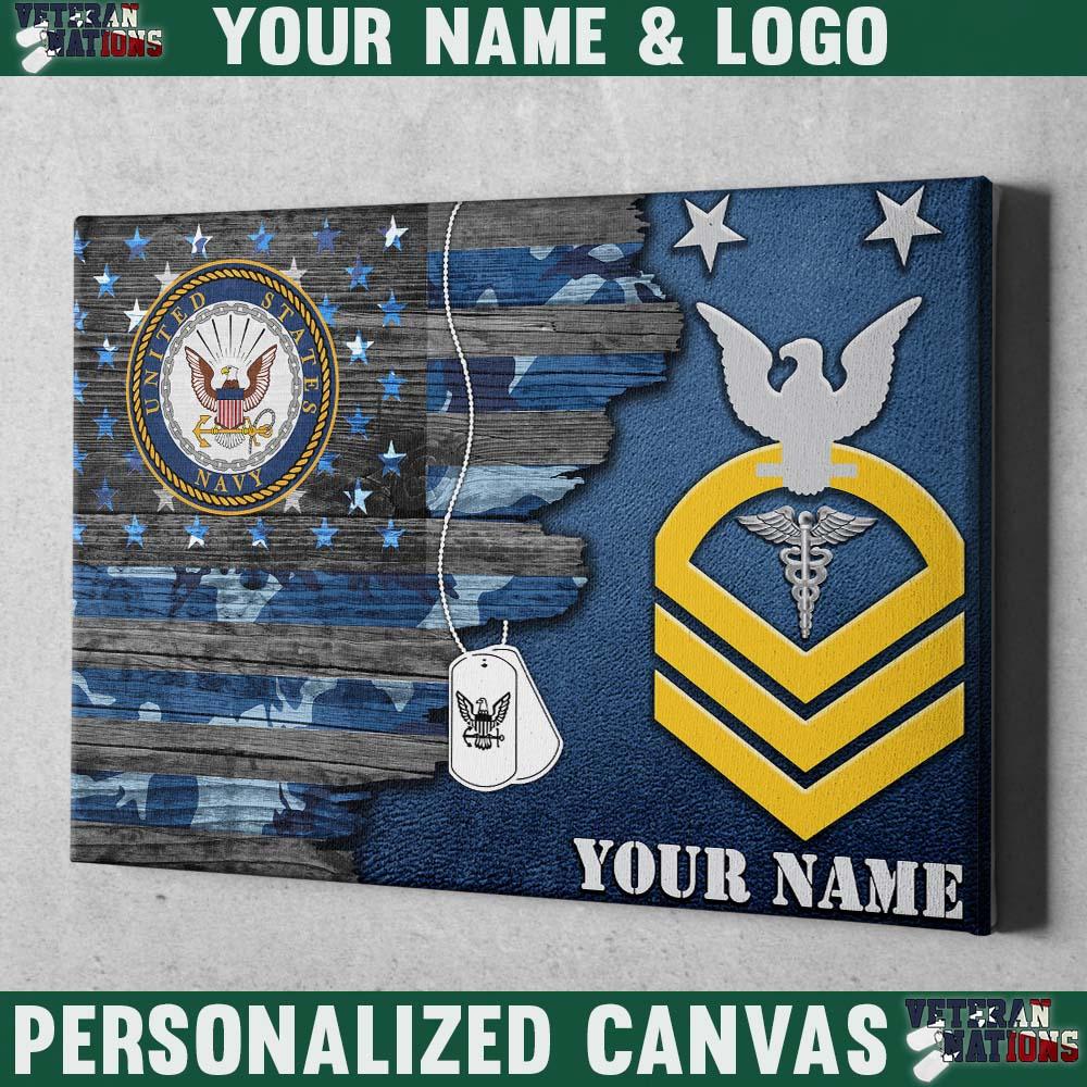 Personalized Canvas - U.S. Navy E-9 MCPO Rating Badge - Personalized Name & Logo-Canvas-Personalized-Navy-Rating-Veterans Nation