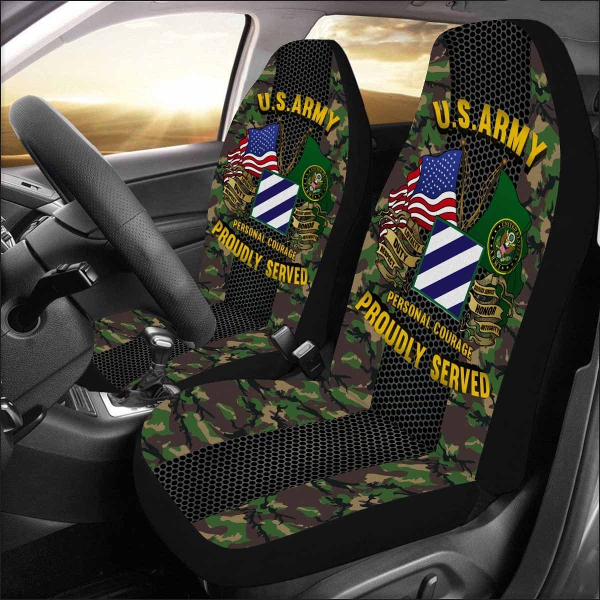 US Army 3rd Infantry Division Car Seat Covers (Set of 2)-SeatCovers-Army-CSIB-Veterans Nation