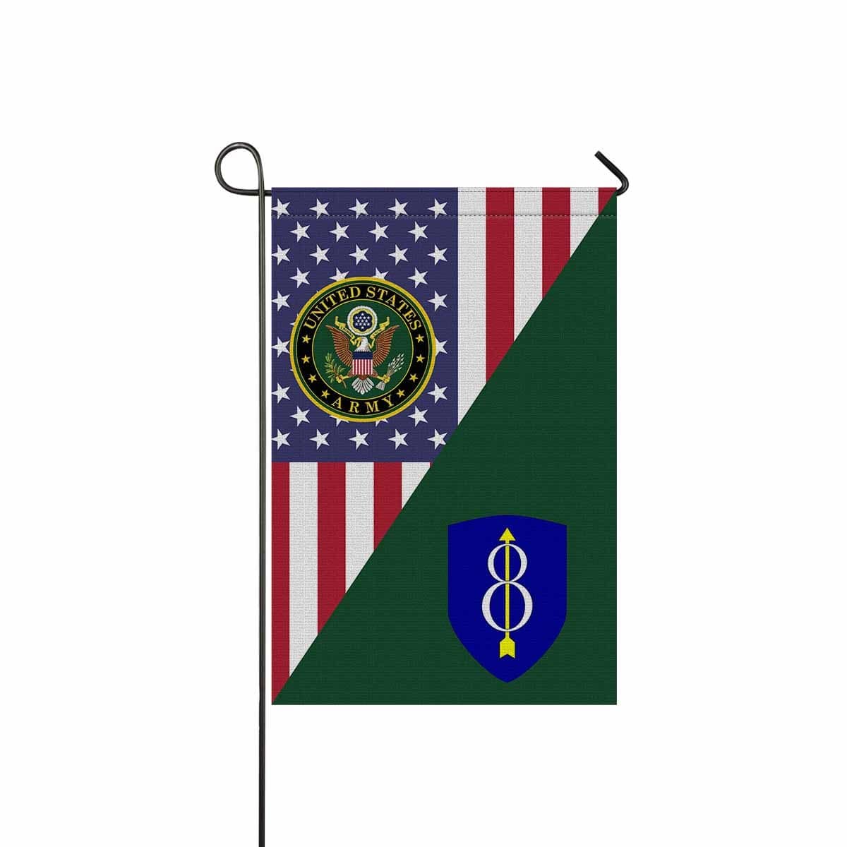 US ARMY 8th Infantry Division Garden Flag/Yard Flag 12 inches x 18 inches Twin-Side Printing-GDFlag-Army-CSIB-Veterans Nation