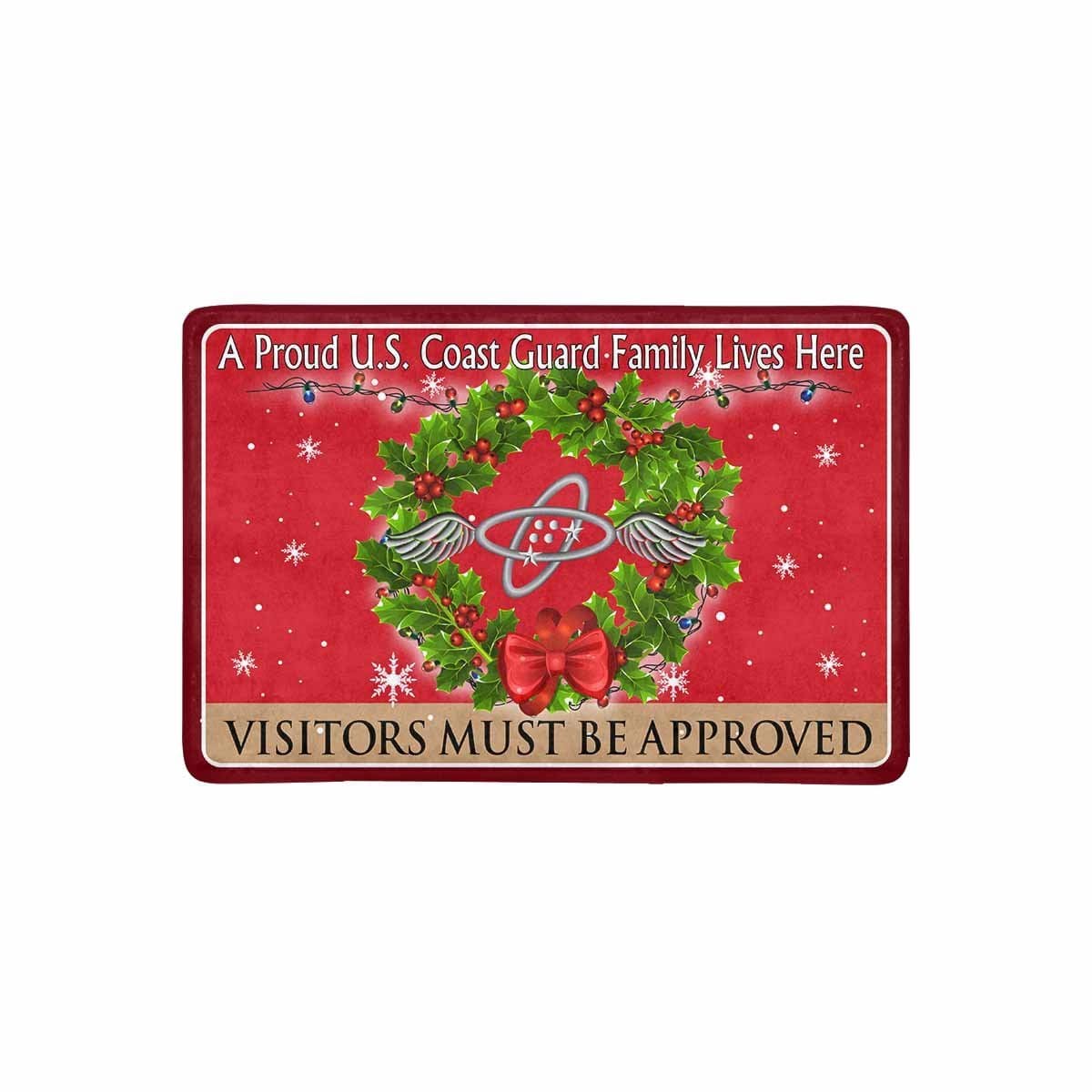 USCG AVIONICS ELECTRICAL TECHNICIAN AET Logo - Visitors must be approved Christmas Doormat-Doormat-USCG-Rate-Veterans Nation