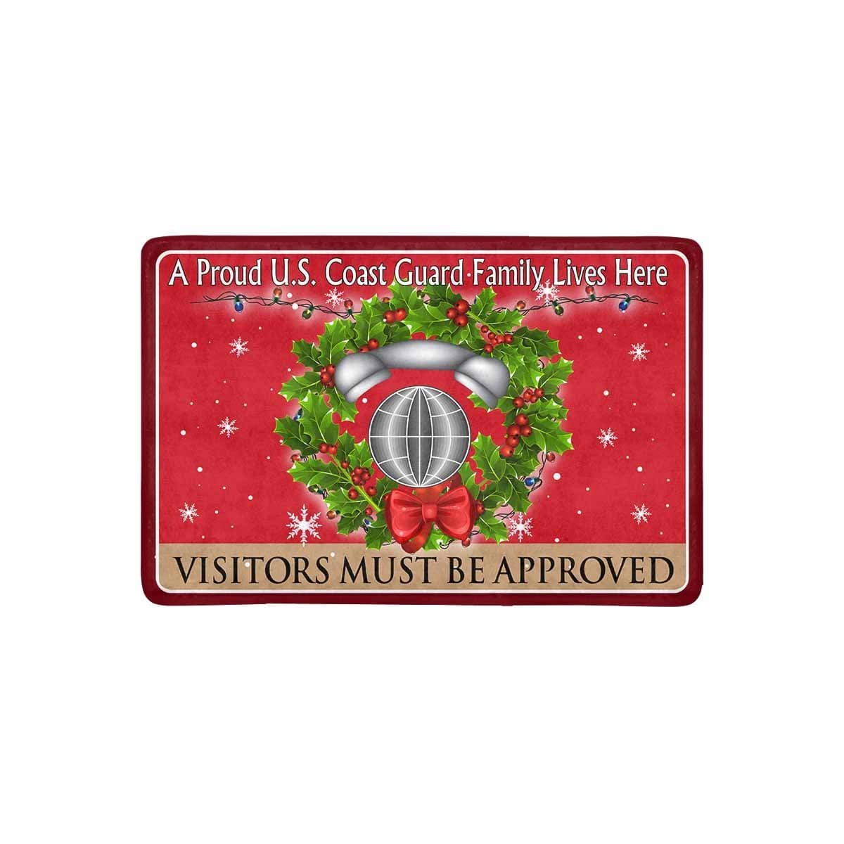 US Coast Guard Information Systems Technician IT Logo - Visitors must be approved Christmas Doormat-Doormat-USCG-Rate-Veterans Nation