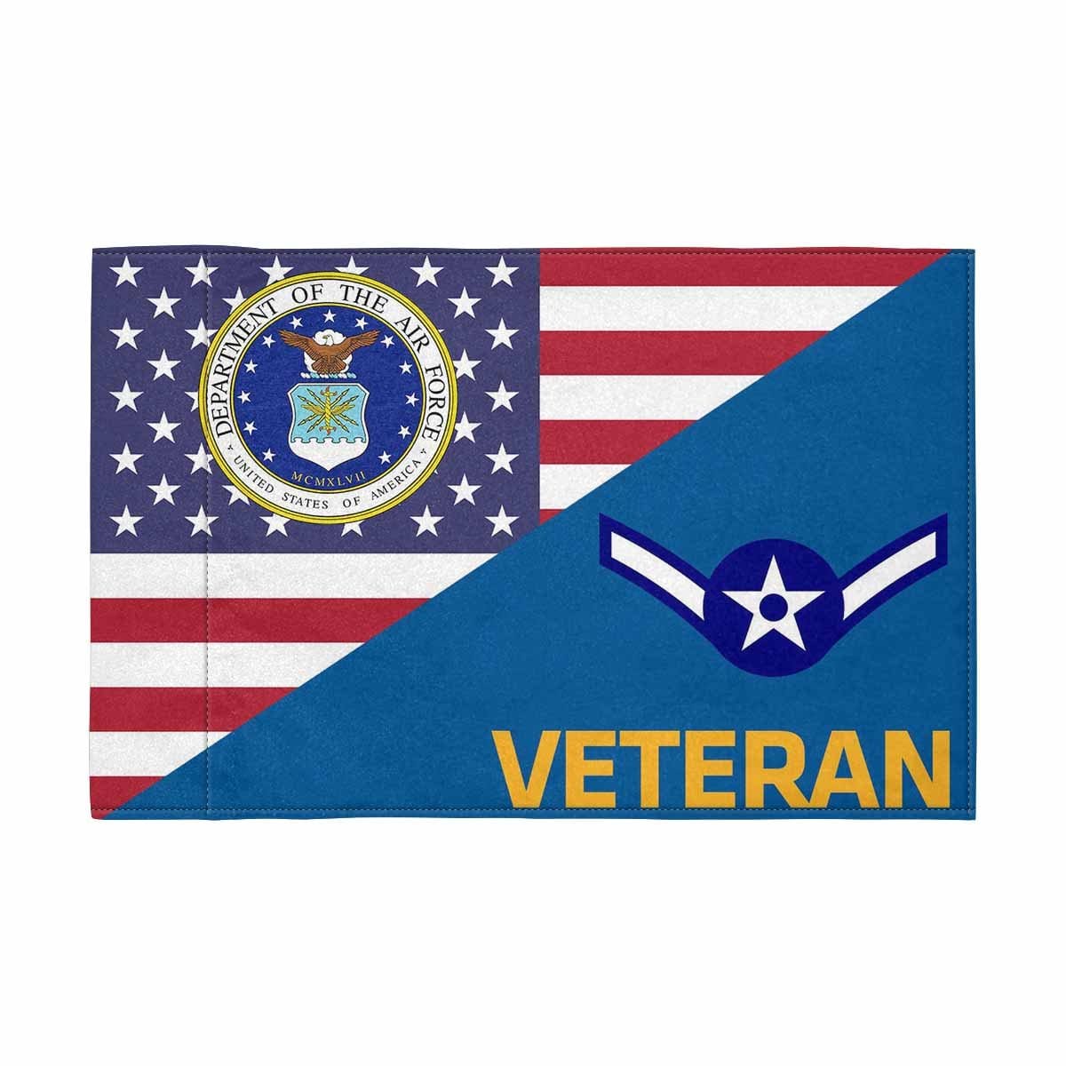 US Air Force E-2 Veteran Motorcycle Flag 9" x 6" Twin-Side Printing D01-MotorcycleFlag-USAF-Veterans Nation