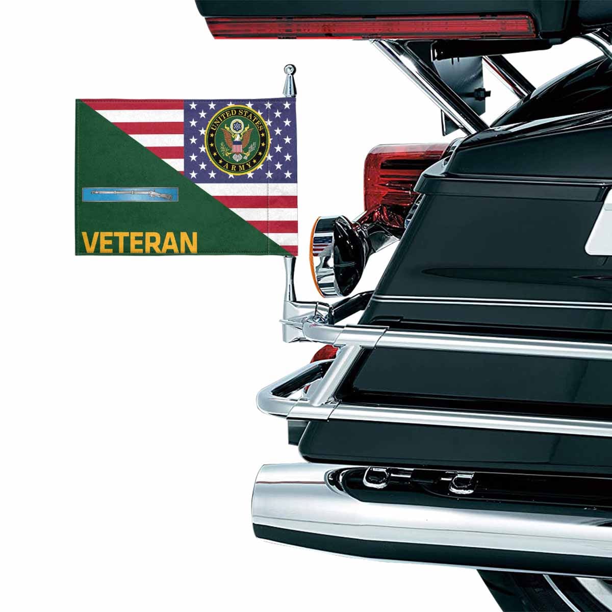 US Army Expert Infantryman Badge Veteran Motorcycle Flag 9" x 6" Twin-Side Printing D01-MotorcycleFlag-Army-Veterans Nation