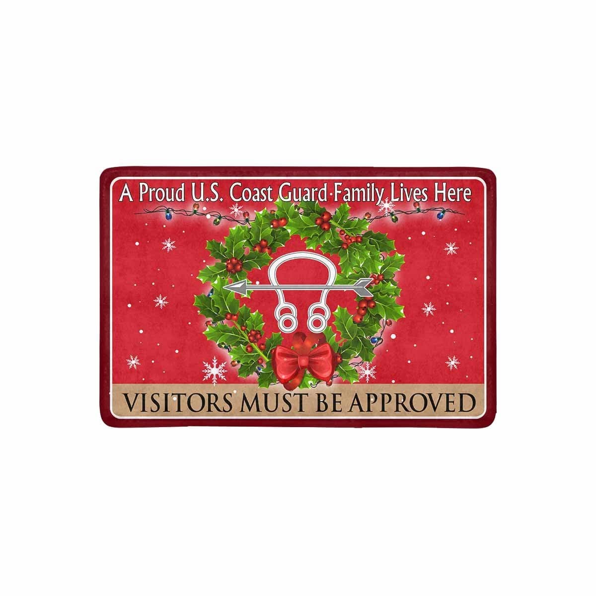 US Coast Guard Sonar Technician ST Logo - Visitors must be approved Christmas Doormat-Doormat-USCG-Rate-Veterans Nation