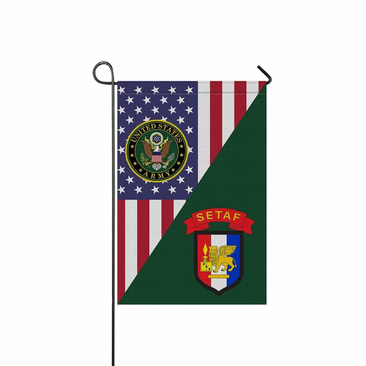 US ARMY USARAF-SETAF COMBAT SERVICE ID BADGE Garden Flag/Yard Flag 12 inches x 18 inches Twin-Side Printing-GDFlag-Army-CSIB-Veterans Nation