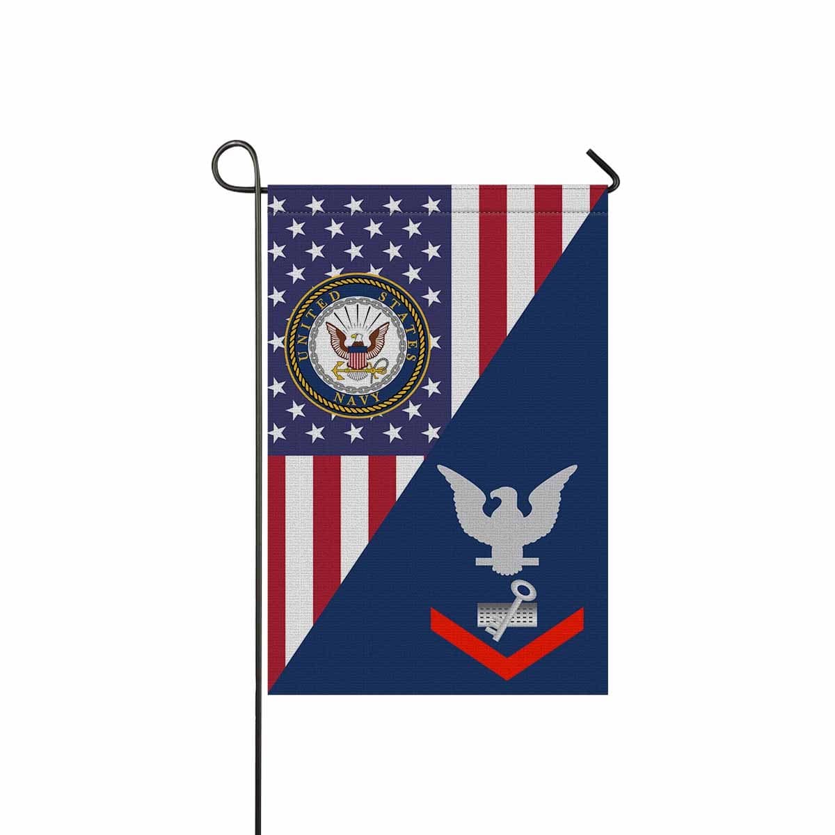 Navy Disbursing Clerk Navy DK E-4 Garden Flag/Yard Flag 12 inches x 18 inches Twin-Side Printing-GDFlag-Navy-Rating-Veterans Nation