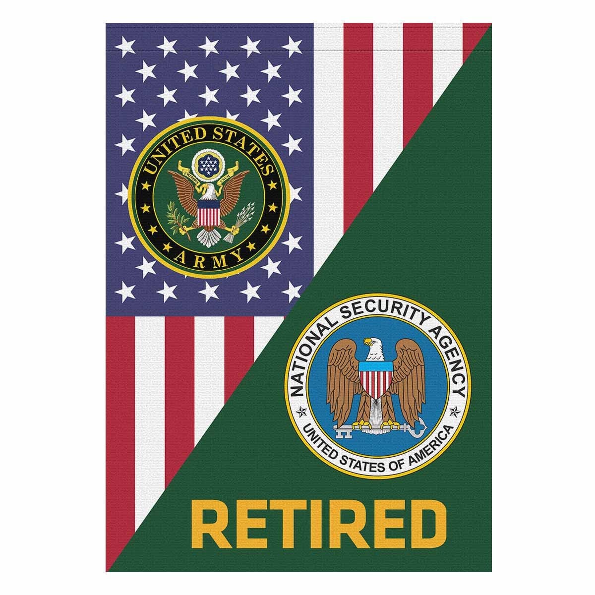 U.S National Security Agency Retired House Flag 28 Inch x 40 Inch Twin-Side Printing-HouseFlag-Army-Branch-Veterans Nation