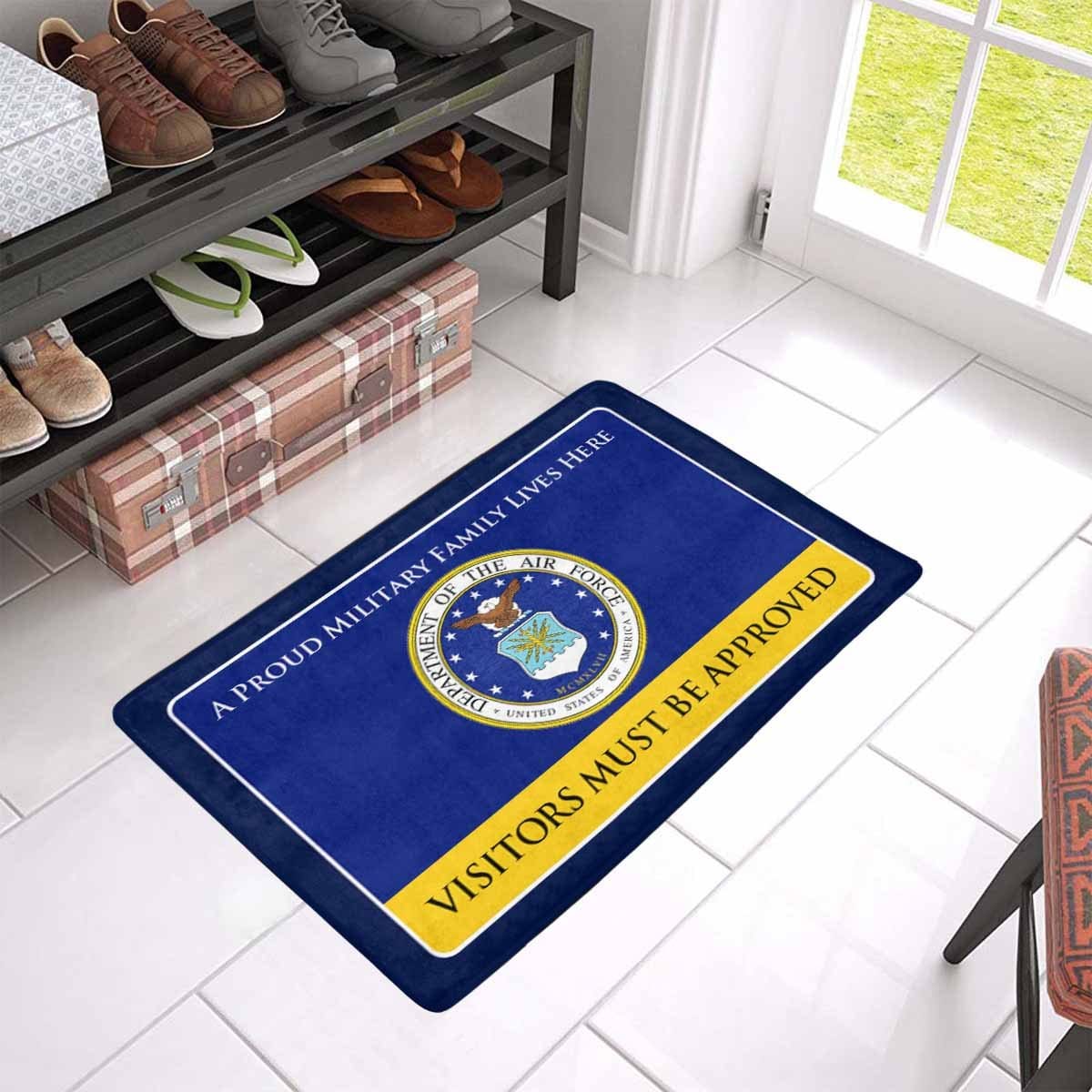 Proud Military Family Air Force Doormat - Visitors must be approved-Doormat-USAF-Logo-Veterans Nation