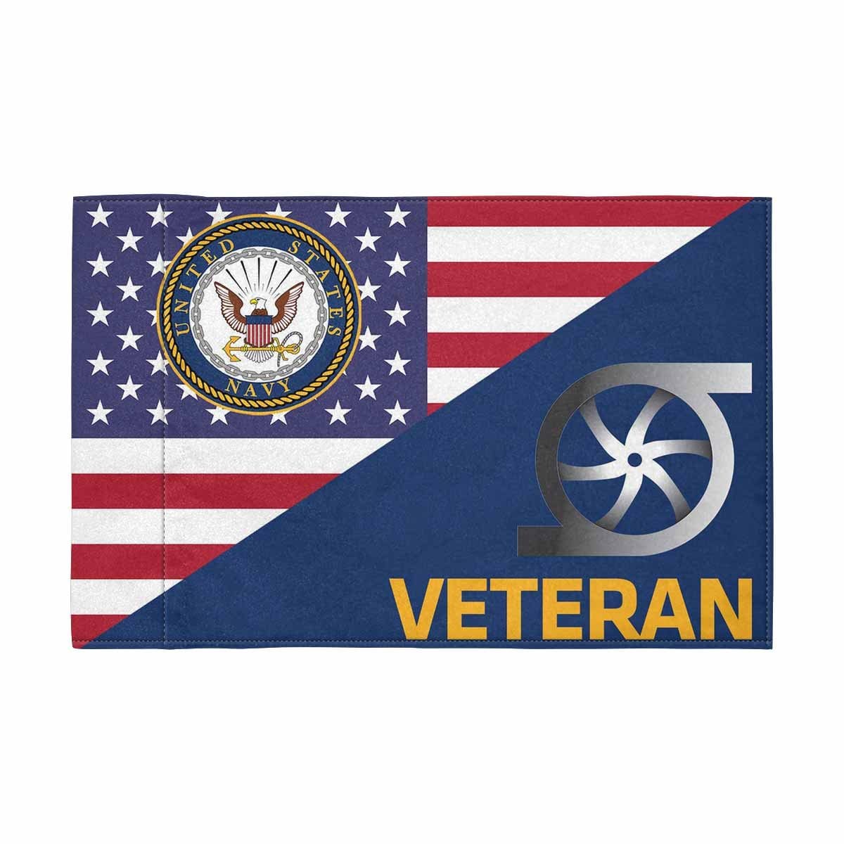 US Navy Gas Turbine Systems Technician Navy GS Veteran Motorcycle Flag 9" x 6" Twin-Side Printing D01-MotorcycleFlag-Navy-Veterans Nation