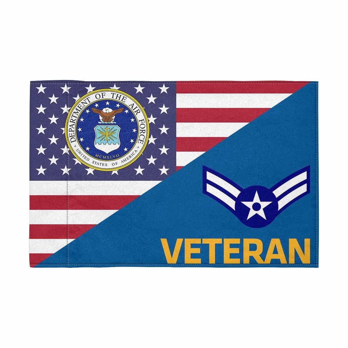 US Air Force E-3 Veteran Motorcycle Flag 9" x 6" Twin-Side Printing D01-MotorcycleFlag-USAF-Veterans Nation