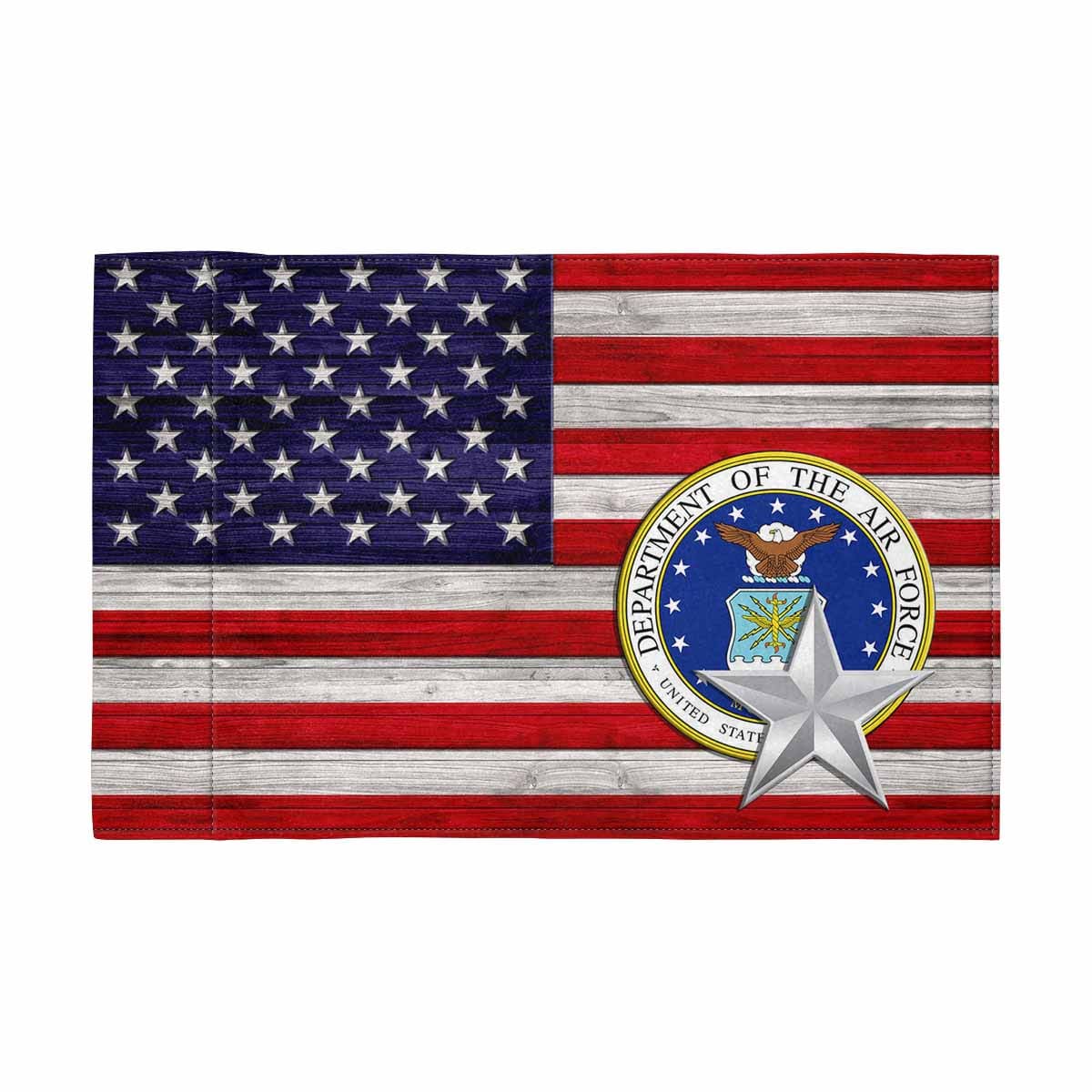 US Air Force O-7 Motorcycle Flag 9" x 6" Twin-Side Printing D02-MotorcycleFlag-USAF-Veterans Nation