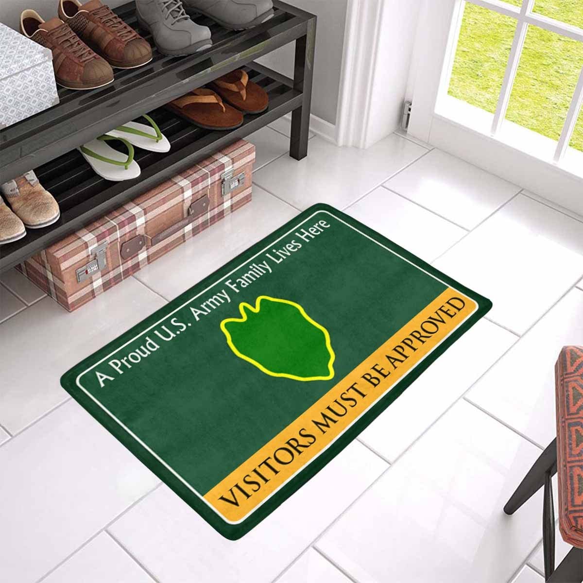 US Army 24th Infantry Division Family Doormat - Visitors must be approved Doormat (23.6 inches x 15.7 inches)-Doormat-Army-CSIB-Veterans Nation