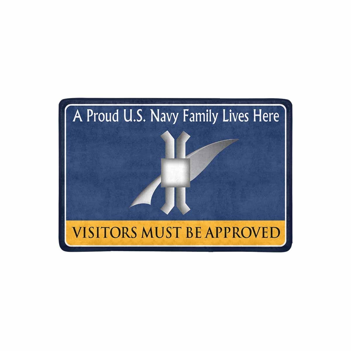 Navy Legalman Navy LN Family Doormat - Visitors must be approved (23,6 inches x 15,7 inches)-Doormat-Navy-Rate-Veterans Nation