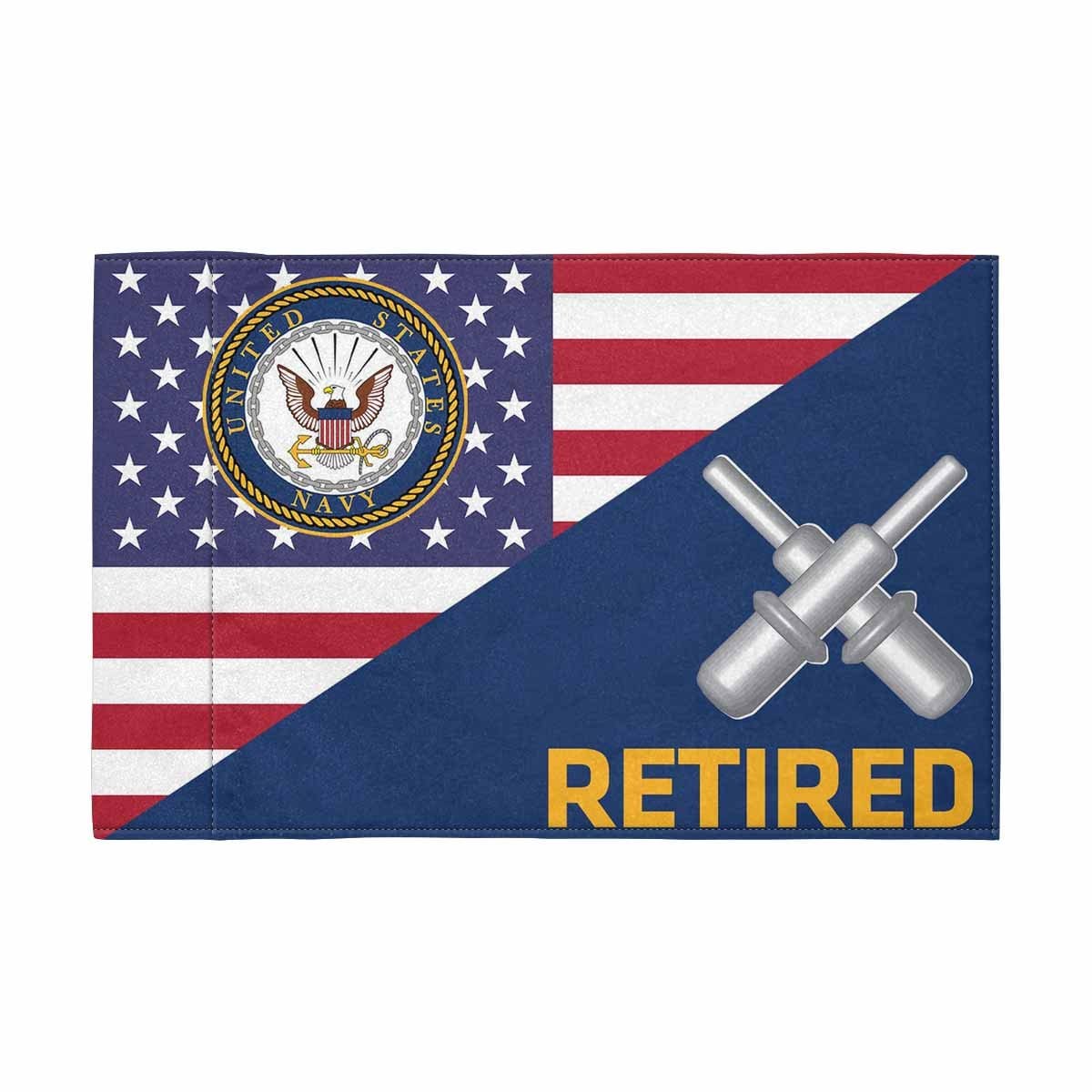 US Navy Gunner's mate Navy GM Retired Motorcycle Flag 9" x 6" Twin-Side Printing D01-MotorcycleFlag-Navy-Veterans Nation