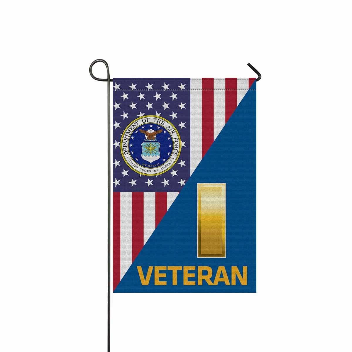 US Air Force O-1 Second Lieutenant 2d Lt O1 Commissioned Officer Veteran Garden Flag/Yard Flag 12 inches x 18 inches Twin-Side Printing-GDFlag-USAF-Ranks-Veterans Nation