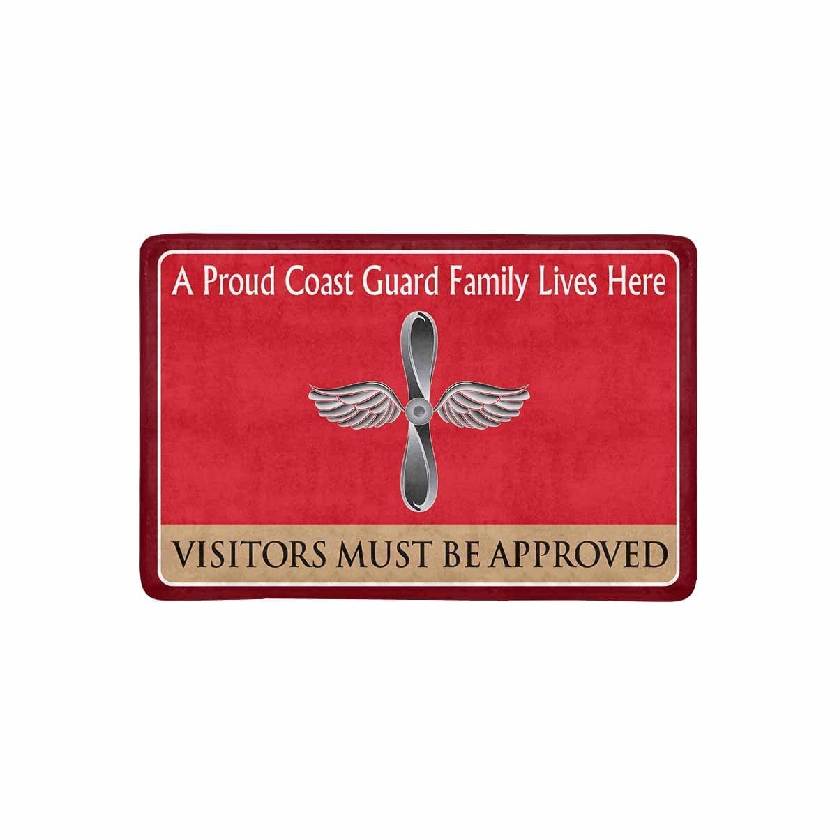 US Coast Guard Aviation Maintenance Technician AMT Logo Family Doormat - Visitors must be approved (23.6 inches x 15.7 inches)-Doormat-USCG-Rate-Veterans Nation