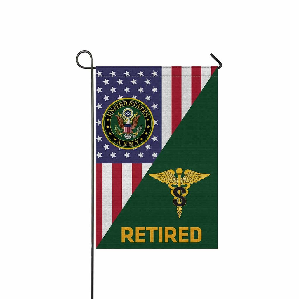 US Army Medical Specialist Corps Retired Garden Flag/Yard Flag 12 Inch x 18 Inch Twin-Side Printing-GDFlag-Army-Branch-Veterans Nation