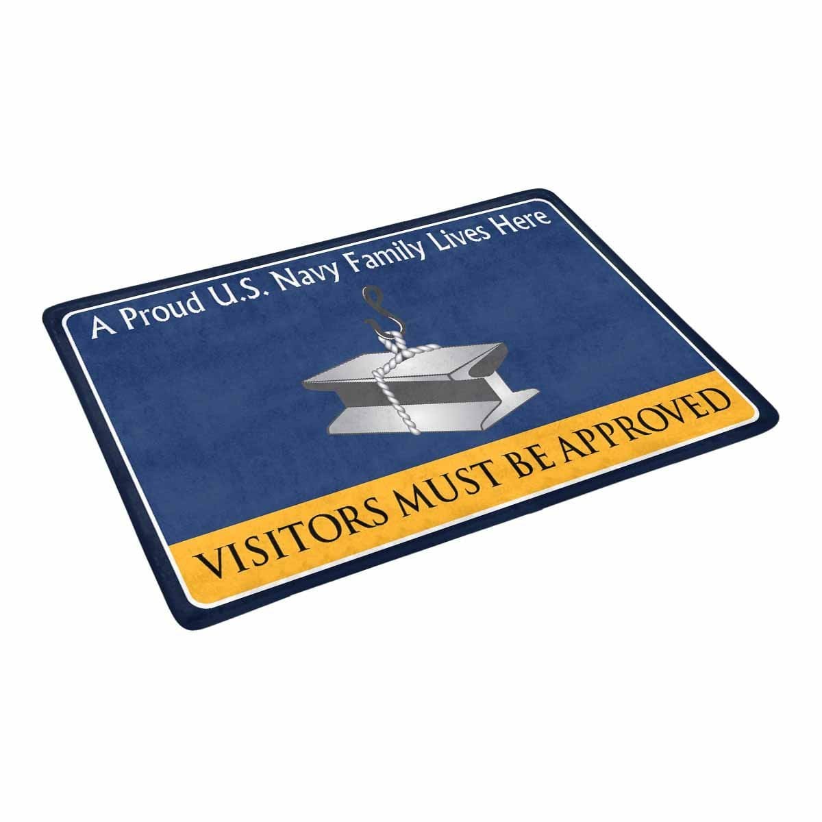 U.S Navy Steelworker Navy SW Family Doormat - Visitors must be approved (23,6 inches x 15,7 inches)-Doormat-Navy-Rate-Veterans Nation