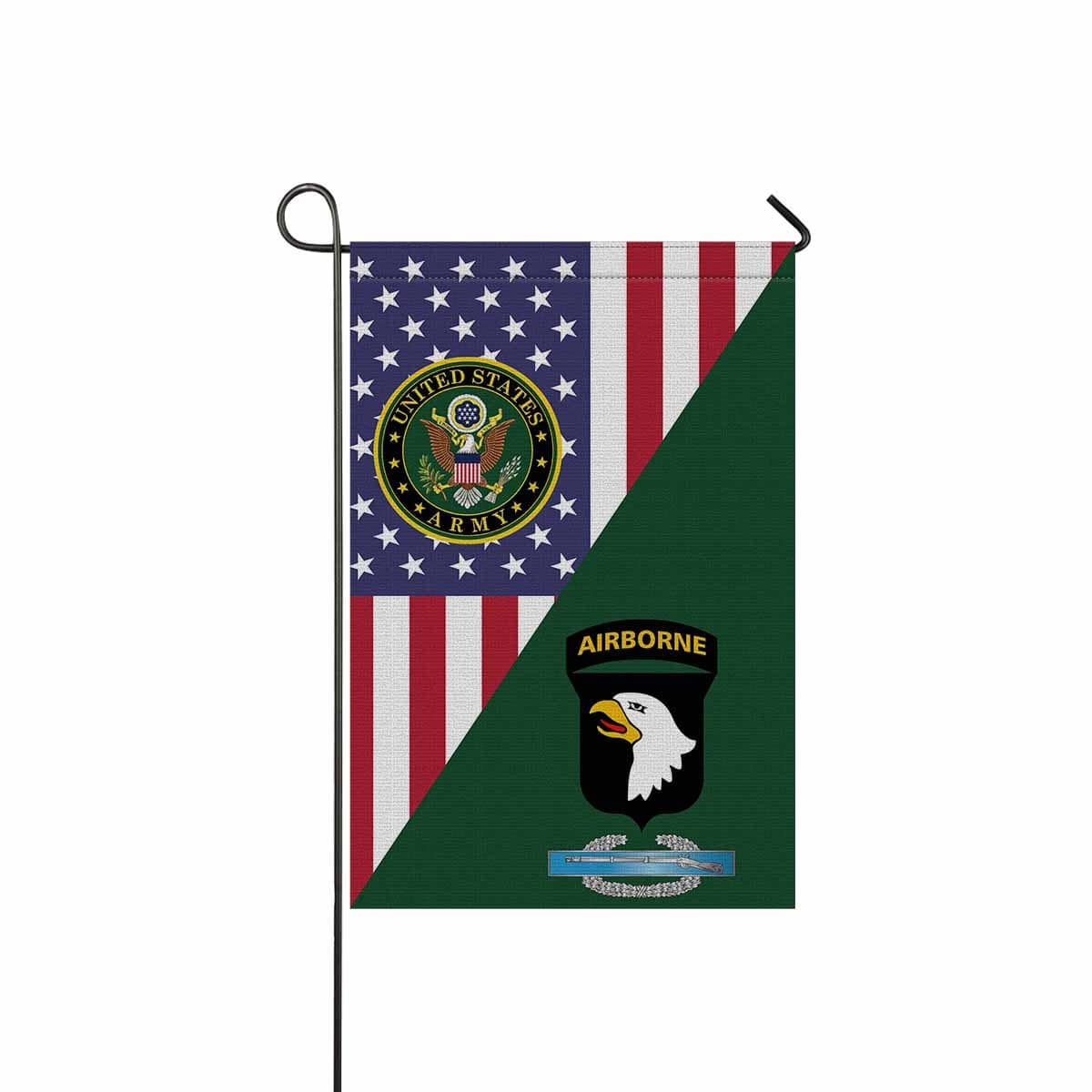 US ARMY 101ST AIRBORNE DIVISION Combat Infantryman First Award Badge Garden Flag 12" x 18"-GDFlag-Army-Veterans Nation