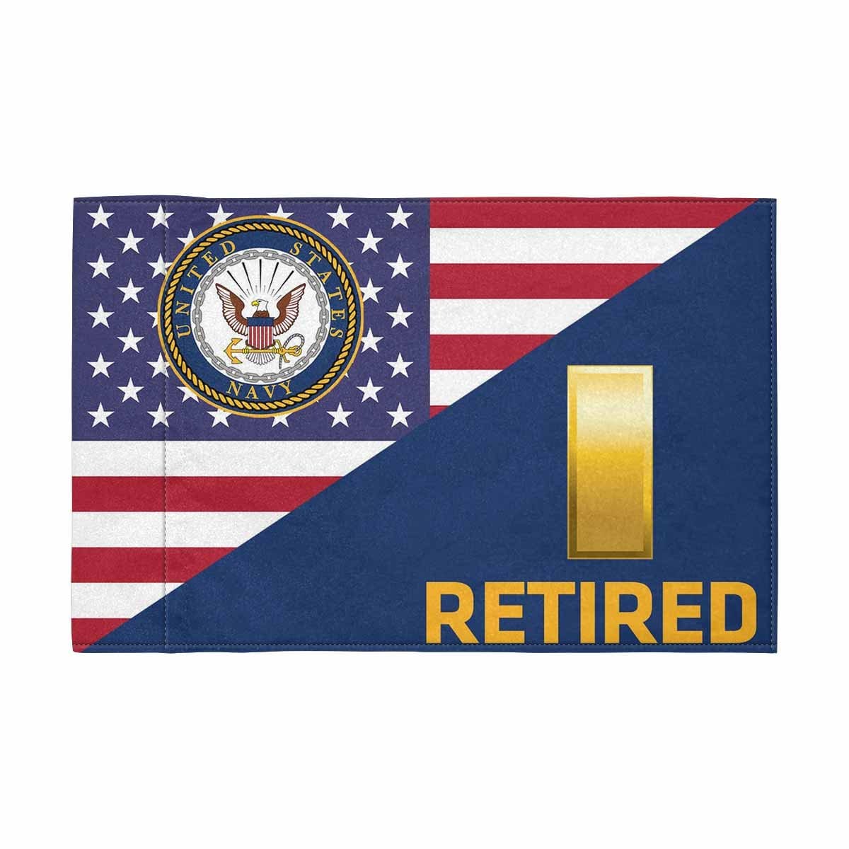 US Navy O-1 Retired Motorcycle Flag 9" x 6" Twin-Side Printing D01-MotorcycleFlag-Navy-Veterans Nation