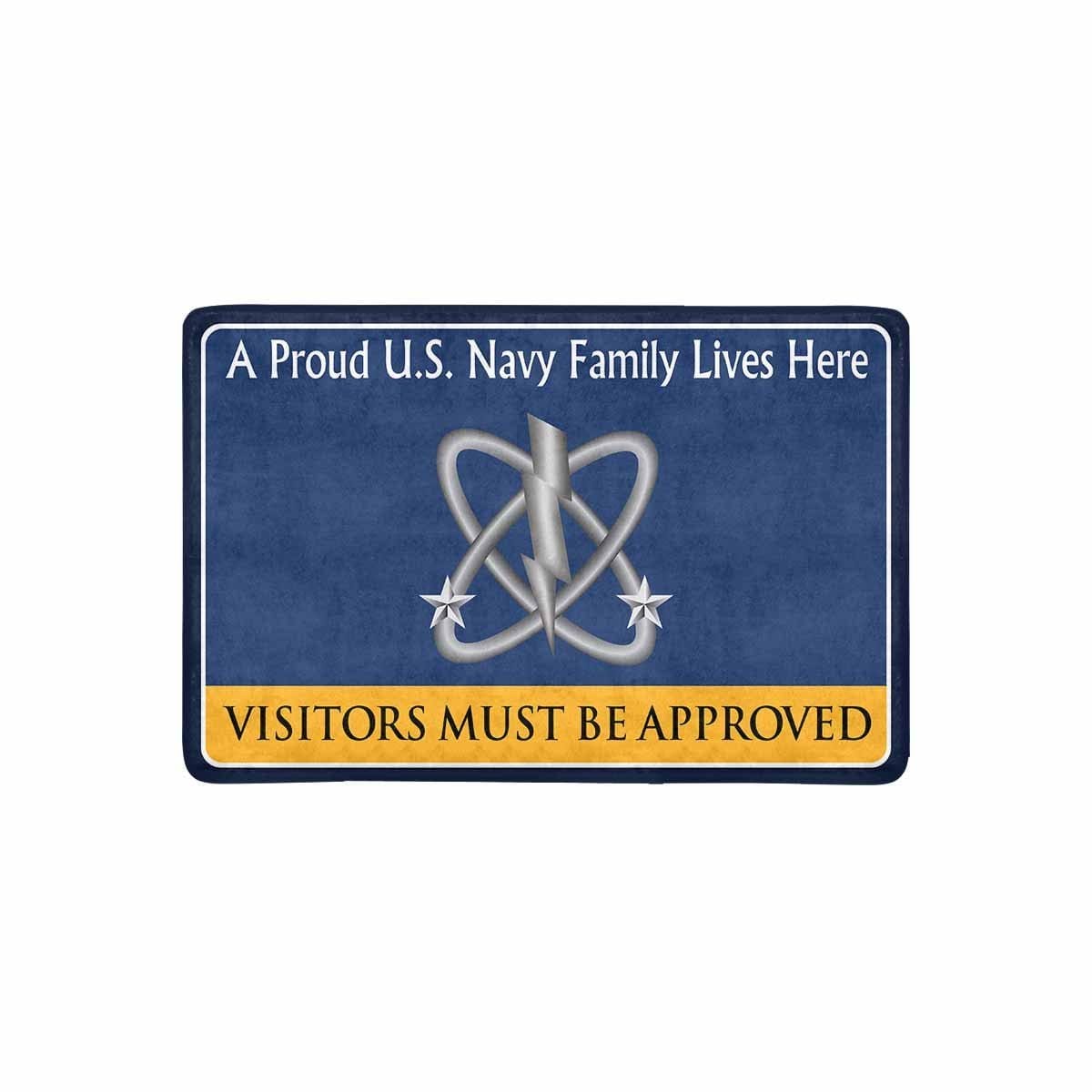 Navy Electronics Warfare Technician Navy EW Family Doormat - Visitors must be approved (23,6 inches x 15,7 inches)-Doormat-Navy-Rate-Veterans Nation