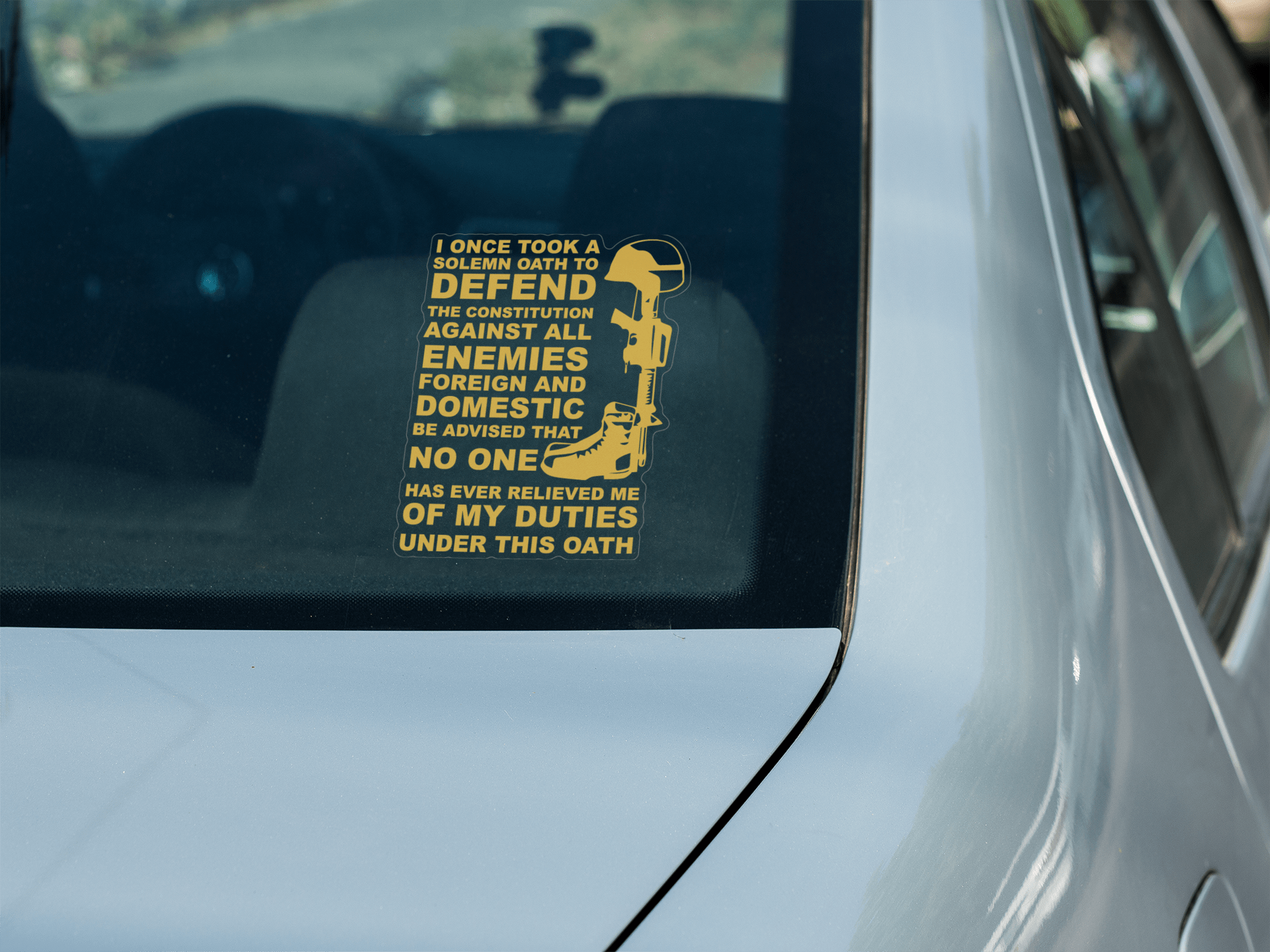 I Once Took A Solemn Oath To Defend Clear Stickers-Decal-General-Veterans Nation