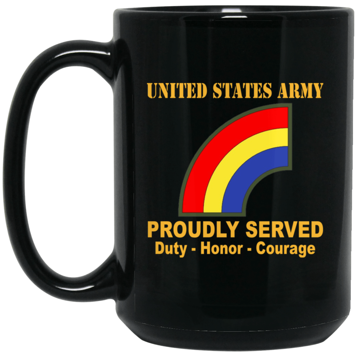 U.S. Army 42nd Infantry Division 11 oz - 15 oz Black Mug-Mug-Army-CSIB-Veterans Nation