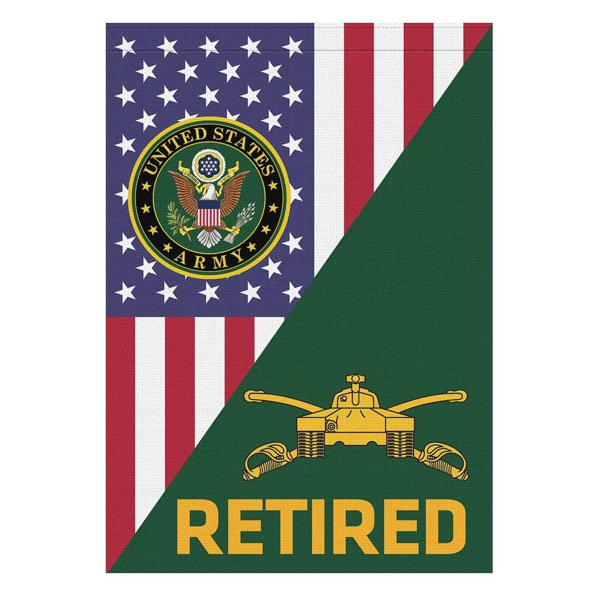 U.S Army Armor Retired House Flag 28 Inch x 40 Inch Twin-Side Printing-HouseFlag-Army-Branch-Veterans Nation