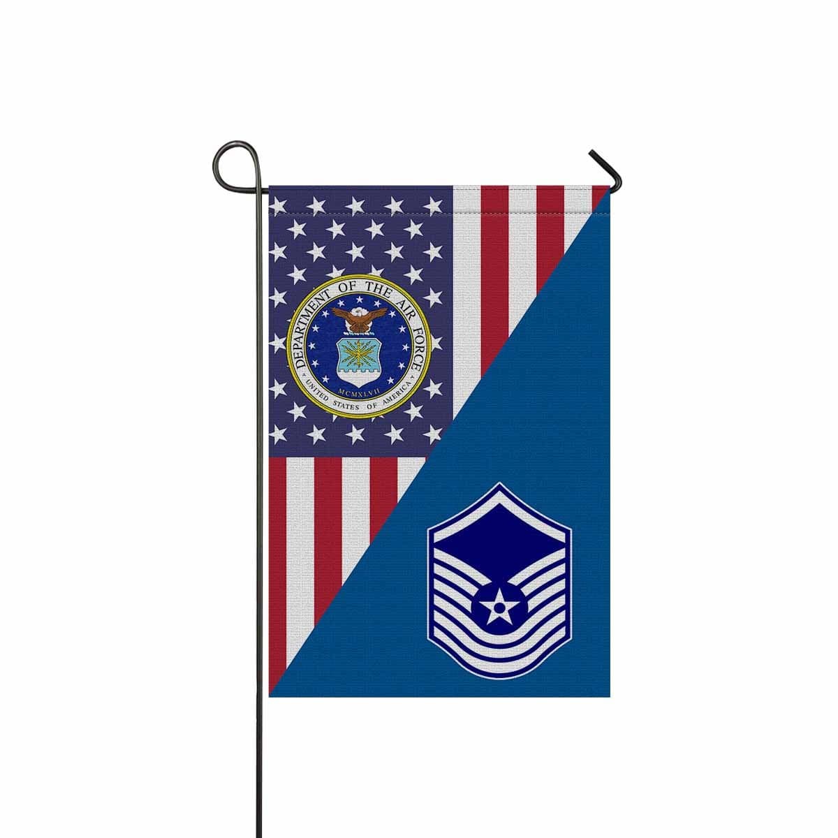 US Air Force E-8 Senior Master Sergeant SMSgt E8 Old Style Garden Flag/Yard Flag 12 inches x 18 inches Twin-Side Printing-GDFlag-USAF-Ranks-Veterans Nation